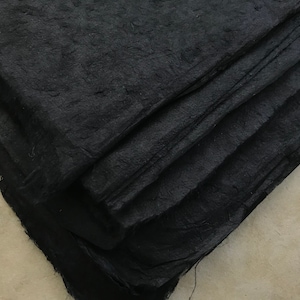 pequenos pedaços de papel Lokta preto de 18 g/m² 10 x 7 polegadas, 25 x 18 cm, tecido para artesanato, cartões, colagem, etc. Papel preto feito à mão