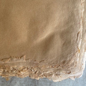 Turkish Madder, full sheets Indian Sunn Hemp pale orange tone handmade paper, 40 x 55 cm / 15.74 x 21.6 inches approx, 100 gsm artists paper