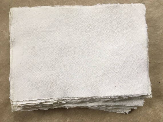 Khadi Paper - A6 sized white cotton rag watercolour paper - 150 gsm -  single sheets
