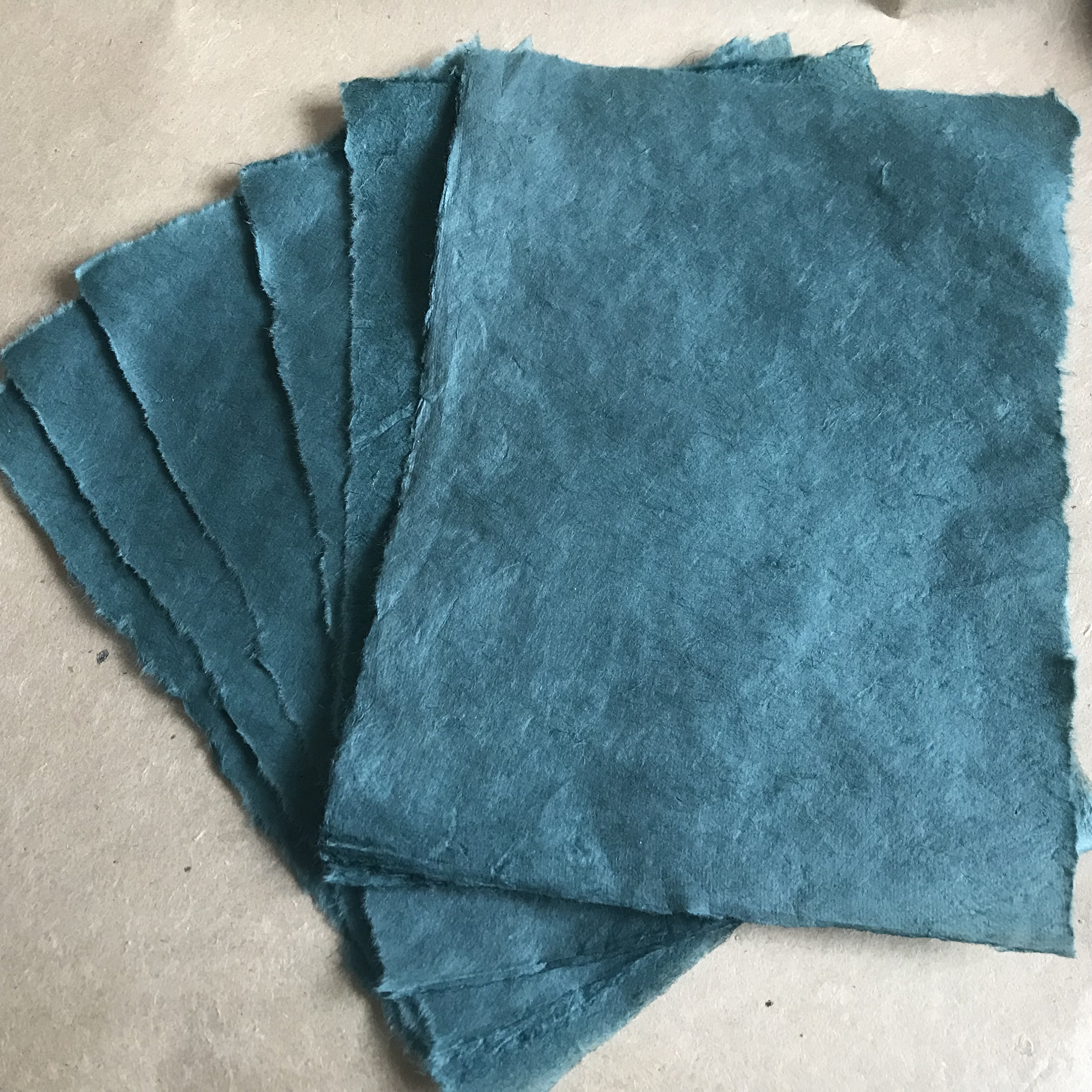 Ocean Blue-Green Lokta Paper: Full sheets Handmade Nepalese Paper (19.5 x 29.5 inches)