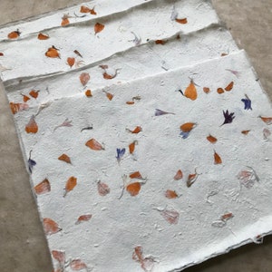 Marigold Full/half sheets Flower paper, 20 x 30 inches, 50gsm petal paper, Indian Himalayan handmade paper, orange petal paper image 2