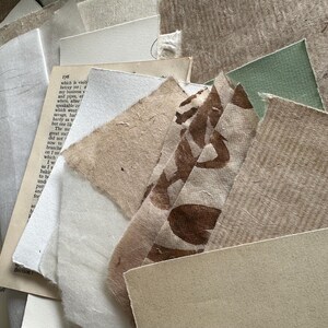 Scrappackung, Naturfarben & Olivgrün, Lokta, Yuki, Buchseiten, Papiersortiment, Collage, Mixed Media, Scrapbooking Zubehör