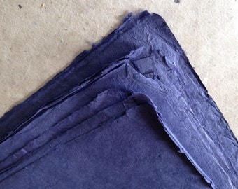 Plum Full sheets Nepalese Lokta Paper 19.5 x 29.5 inches 50 x 75 cm, Khadi handmade lokta paper, dark purple paper