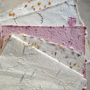 10 pcs 7.5 x 9.5 inches, Mixed Pack Himalayan papers, petal papers, textured paper, Indian handmade paper, grass & flower paper