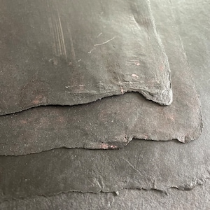 Catechu full sheets dark brown/black Indian Sunn Hemp handmade paper, earthy colour, 40 x 55 cm /15.74 x 21.6 inches approx, 100 gsm