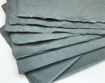 full/half Dark Grey Cotton Rag, Khadi Indian handmade paper Rough surface 56 x 76 cm 22 x 30 inches, mixed media pastels oils graphite