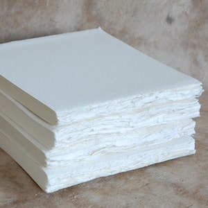 13x16cm Blank Book Blocks, Rough or Smooth surface 210 gsm Khadi Cotton Rag Paper 5x6.25inch sketchbook, deckle edges, Book-making supplies image 4