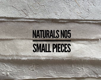 Naturals no5 small pieces mixed textured paper, Nepalese, Lokta, Washi, Hemp paper, natural colours paper pack