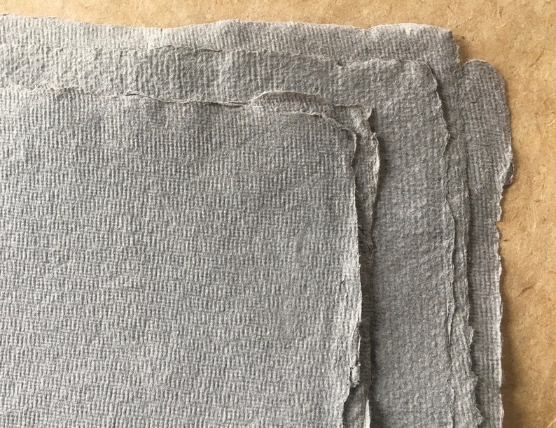 Khadi Indian handmade paper Rough surface 56 x 76 cm 22 x 30 inches full sheets Grey Cotton Rag mixed media pastels oils graphite