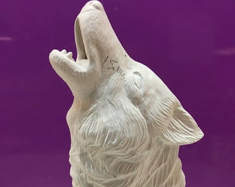 Ceramic bisque driftwood wolf insense burner