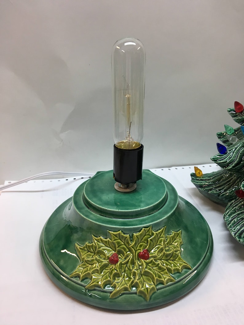 Handmade ceramic 16 Christmas Tree with green Holly leaf Etsy