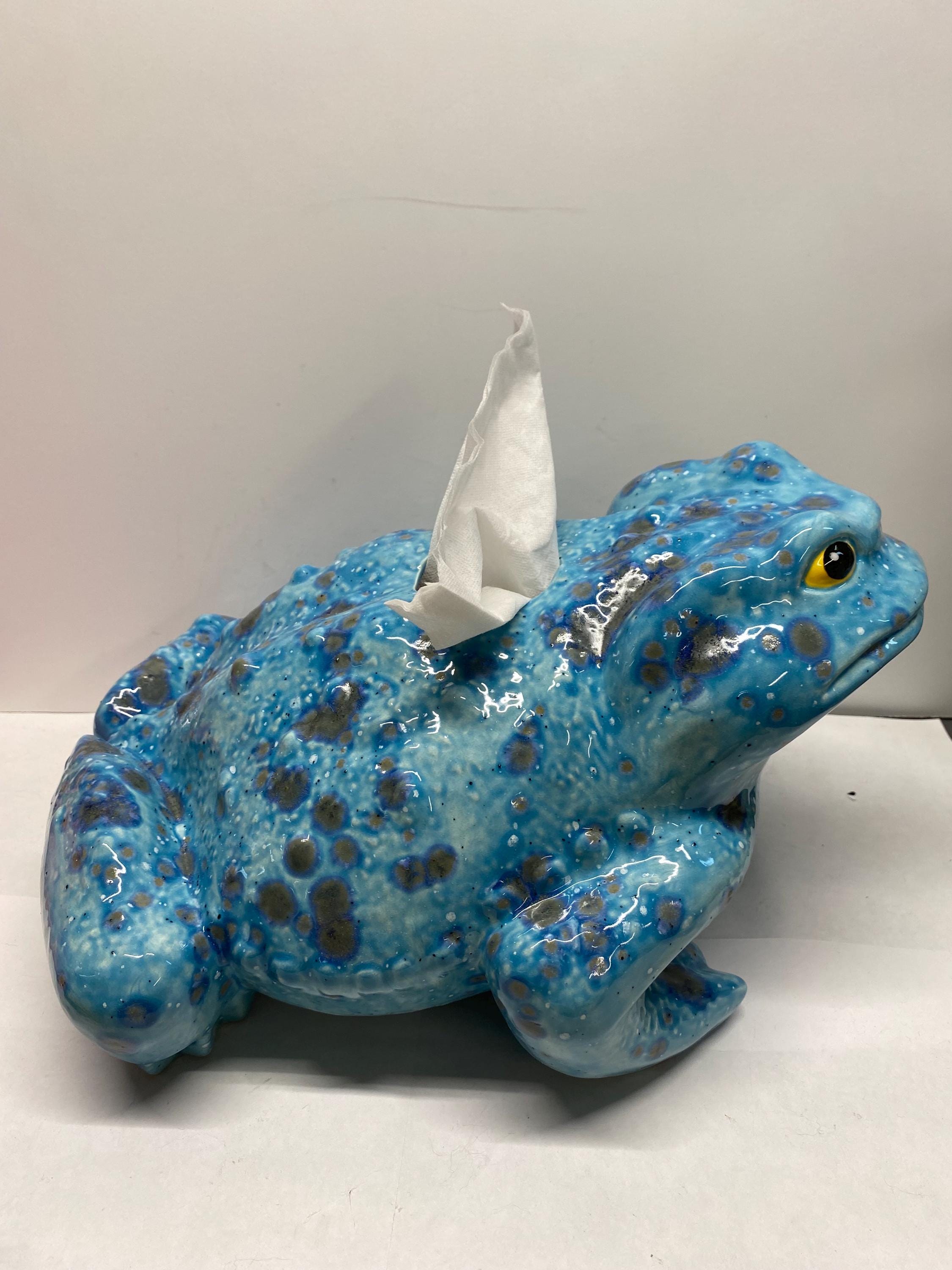 One of a Kind Handmade Ceramic Large Frog Tissue Holder. - Etsy