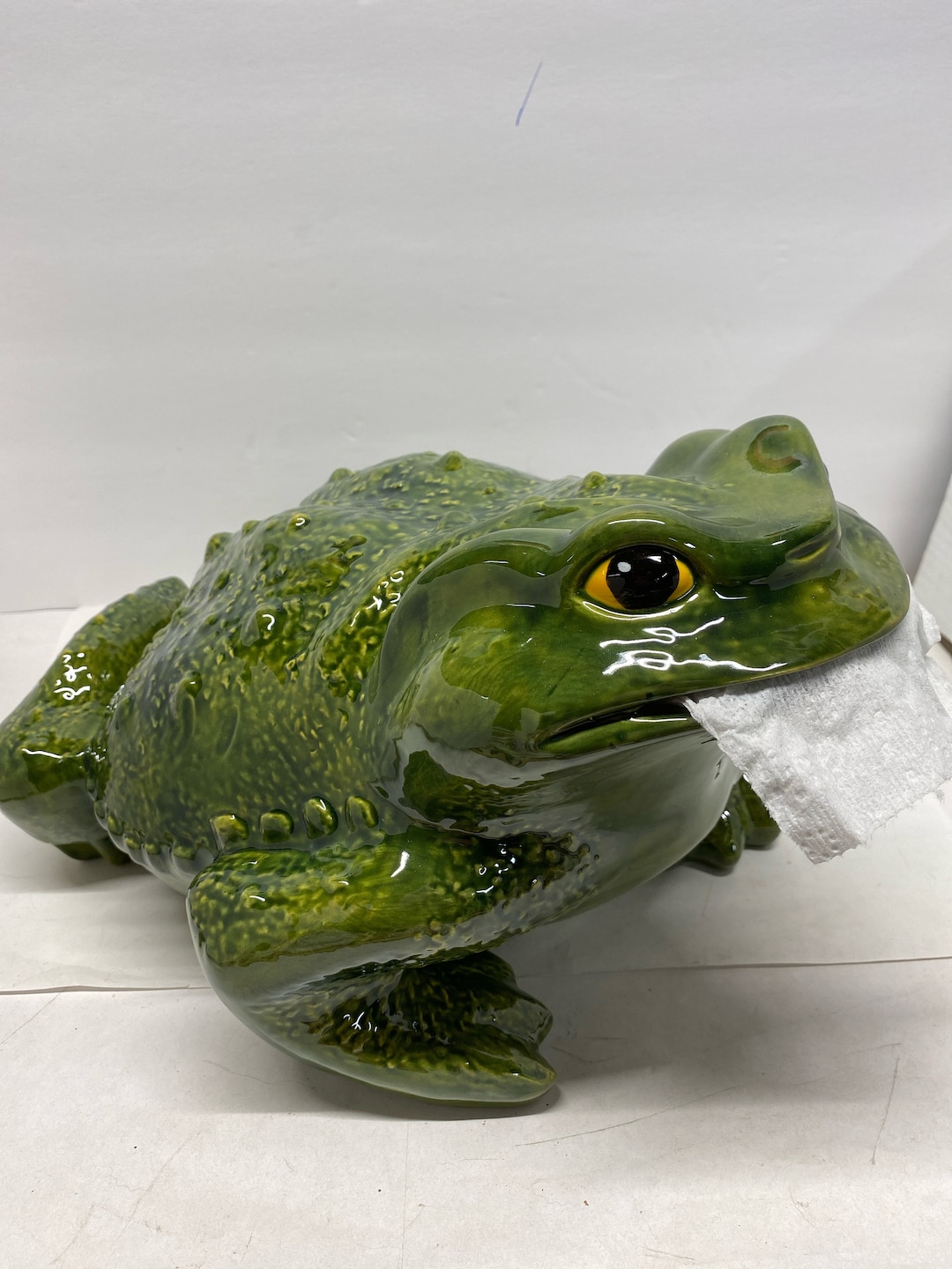 One of a Kind Handmade Ceramic Large Frog Toilet Paper Holder. Etsy