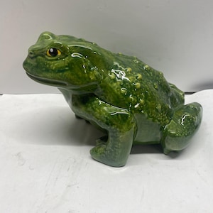 Handmade ceramic glazed medium frog