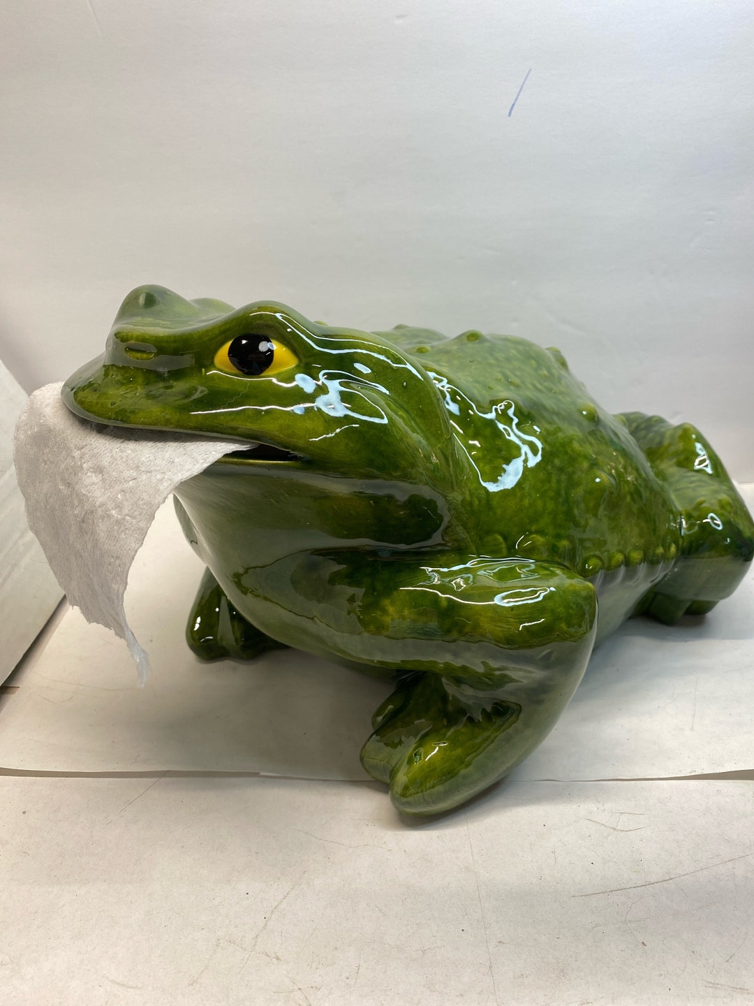 One of a Kind Handmade Ceramic Large Frog Toilet Paper Holder. Etsy