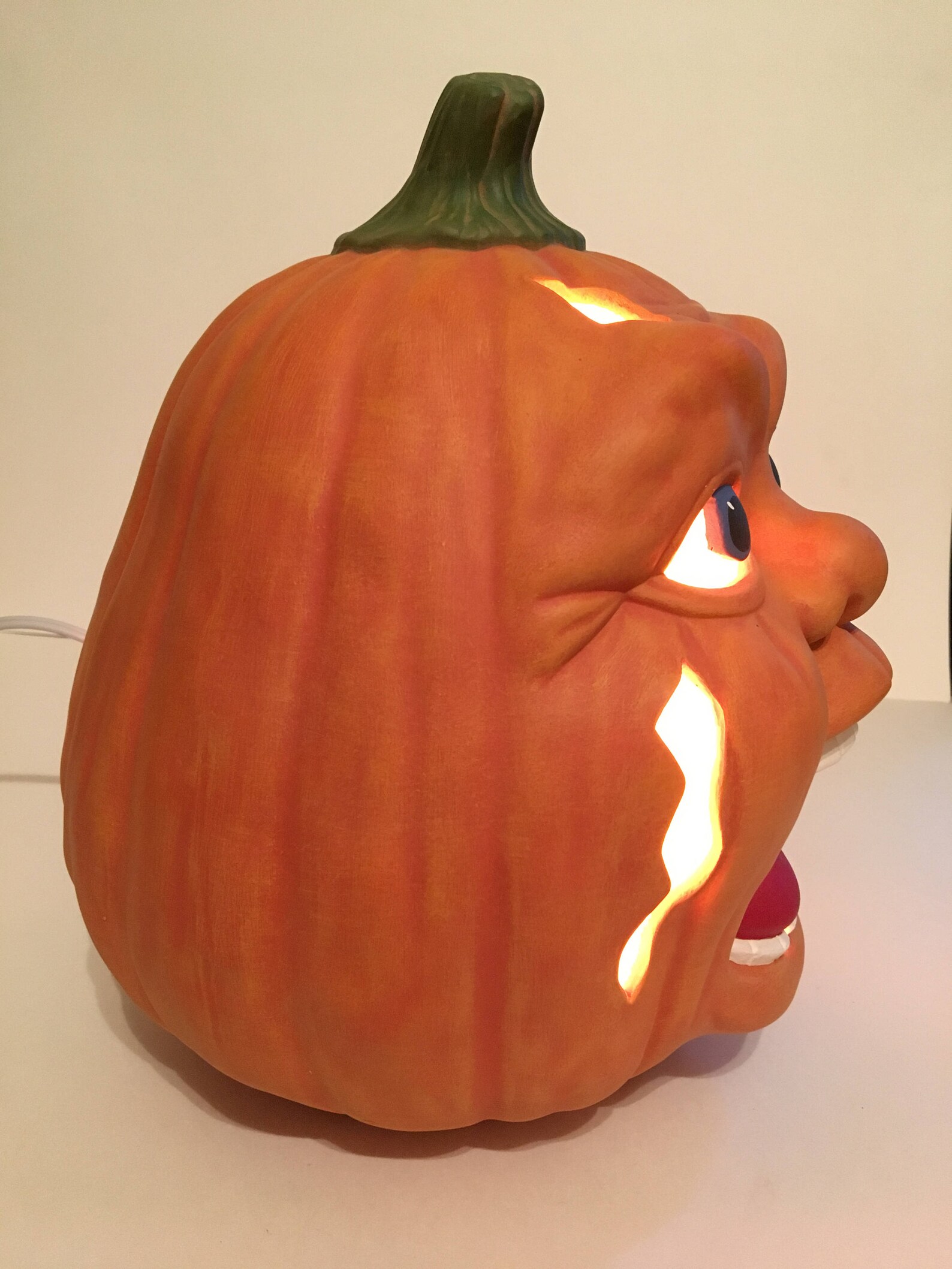 Handmade Screaming Ceramic Pumpkin with light | Etsy