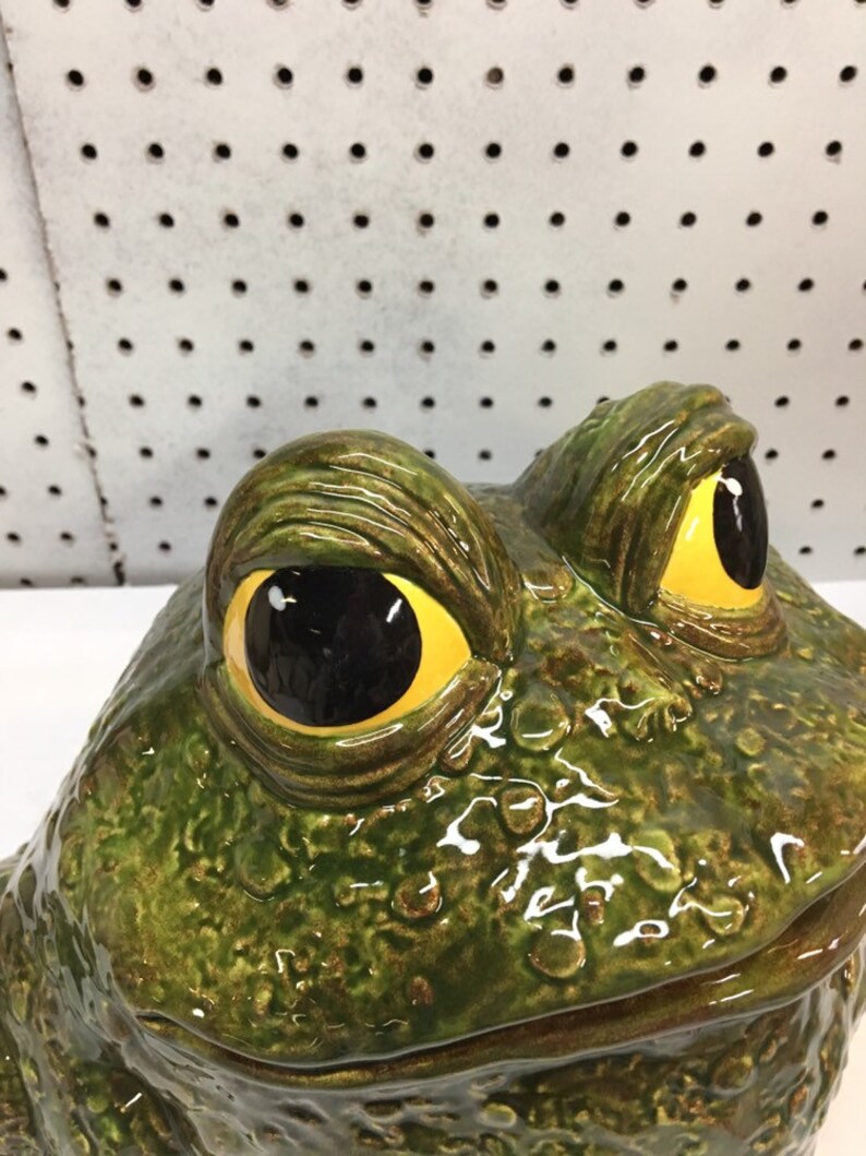 Handmade ceramic large frog with big eyes Etsy