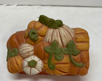 Handmade one of a kind ceramic Pumpkin Trick Insert