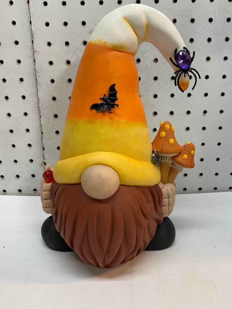 Handmade One of a Kind Ceramic Candy Corn Gnome