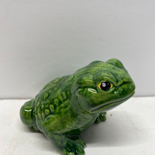 One of a kind handmade glazed ceramic frog