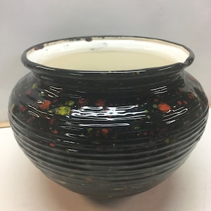 Handmade ceramic large poured flower pot
