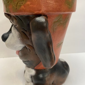 Handmade ceramic Beagle flower planter image 7