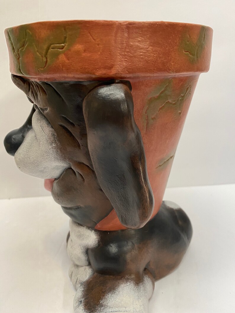 Handmade ceramic Beagle flower planter image 7