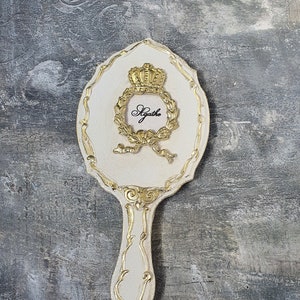 Vanity Hand Mirror, Wooden Mirror,Shabby chic roses Mirror,Ornate French Make up Mirror,Personalized gift, Baroque Vanity set,Purse mirror