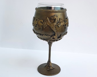 Personalized Dragon wine glass,Personalized gift, Medieval vintage wine glass,Wedding wine glass, Gift for him,wedding glass,House of Dragon