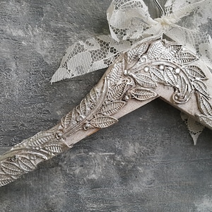 Silver wedding dress hanger,Bridal gown hanger,Vintage wedding dress hanger, Personalized hanger, Custom order hanger, Bridesmaid hanger