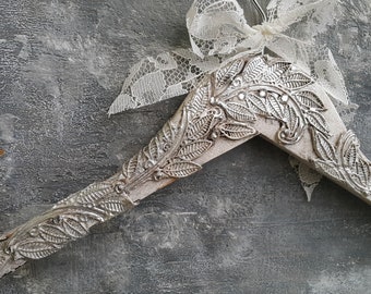 Silver wedding dress hanger,Bridal gown hanger,Vintage wedding dress hanger, Personalized hanger, Custom order hanger, Bridesmaid hanger