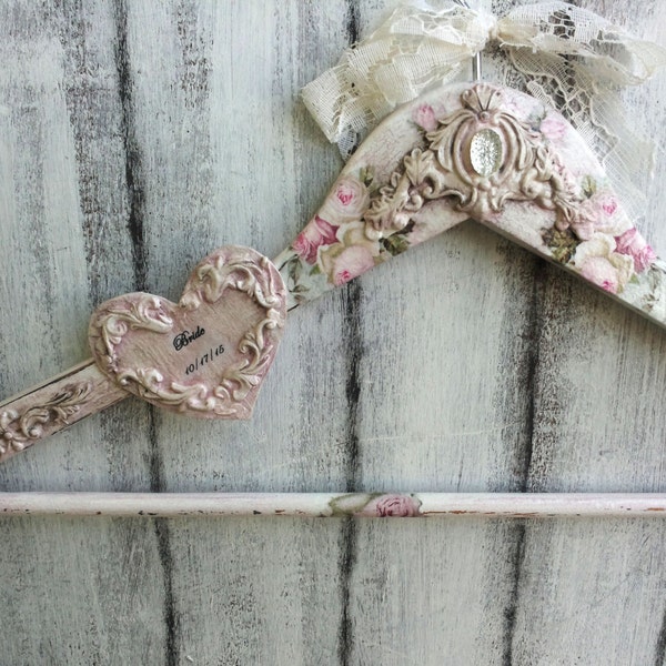 Personalized wedding chic hanger, Bridal gown hanger, Bridesmaid gift, Custom order wedding hanger, Wedding dress hanger, Mrs hanger, Unique