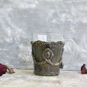 Personalized gift,Custom glass,Coffee mug gift,Coffee cup,Unique coffee mugs,Rustic coffee mug,Handpainted mug, Glass mug, Glass with Handle