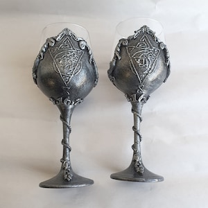 Witcher wine glasses, Witcher goblets, Custom Wine Glasses, Personalized gift, Wedding glass, Geralt chalice, Myth wine glasses,Gift for him