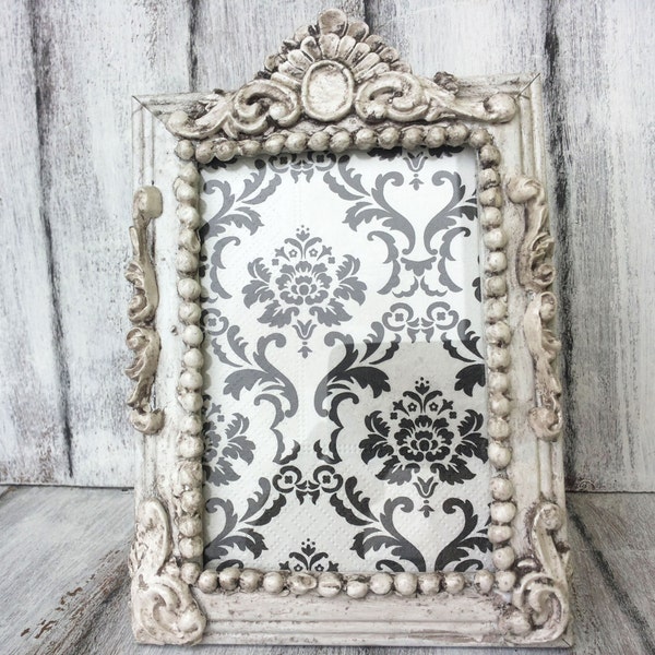 Vintage Picture frame,Distressed photo frame,Wedding picture frame,French style frame,Rustic wedding Frame,Shabby chic wedding frame