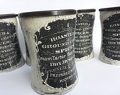 Canisters, Kitchen canisters,Black and Grey Tin boxes, Set of 6, Storage boxes, Kitchen gift,Storage canisters, Spice rack,Tin boxes, Chic