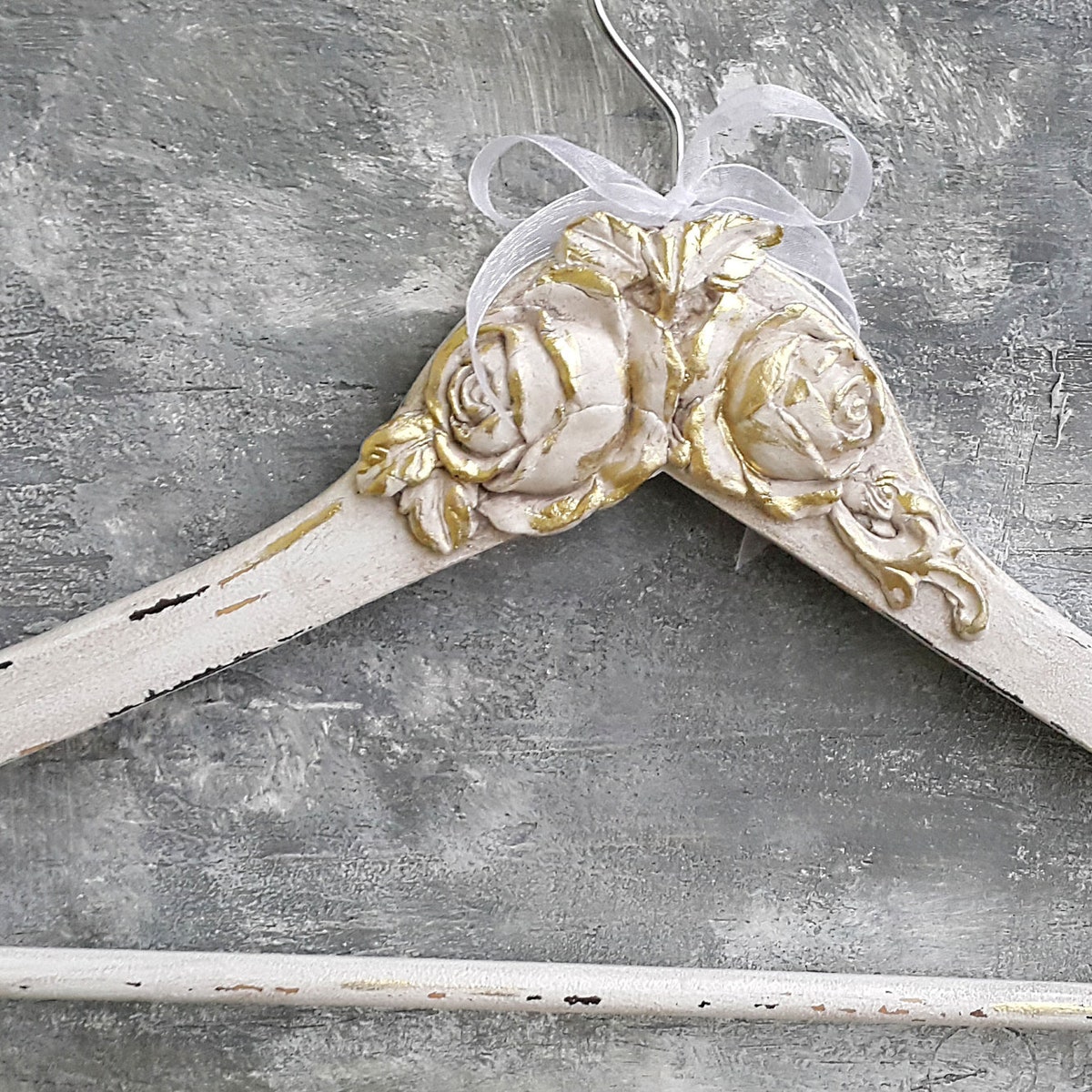 Ivory and Gold Wedding Dress Hanger,bridal Gown Hanger,vintage Wedding Dress Hanger, Personalized Hanger, Custom Hanger, Bridesmaid Hanger - Etsy