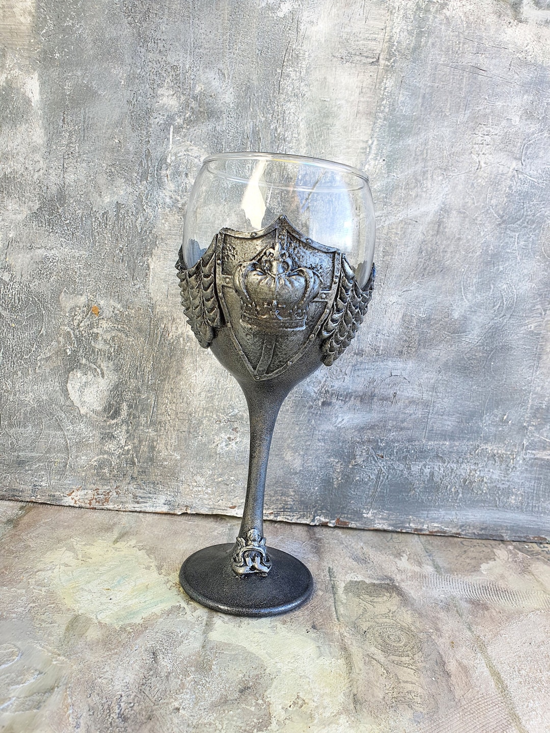 Custom Made Wine Glasses, Personalized Glasses, Wedding Glasses, Silver