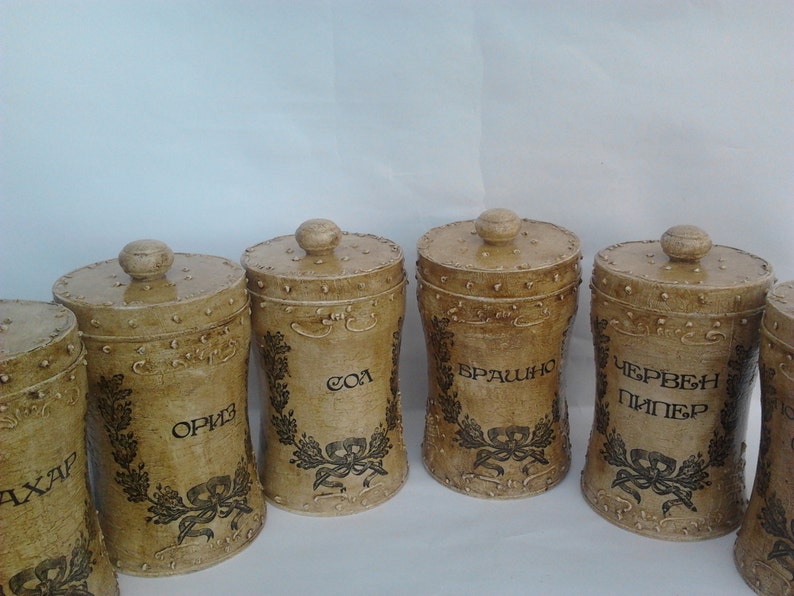 Canisters, Kitchen canisters, set of 6, Canisters set, Storage boxes,Tin boxes, image 5