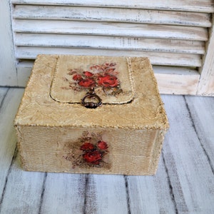 Wedding card box,Wedding keepsake box,Wedding reception decoration,Wedding memory box,Red roses card holder,Lace and roses box,Storage box