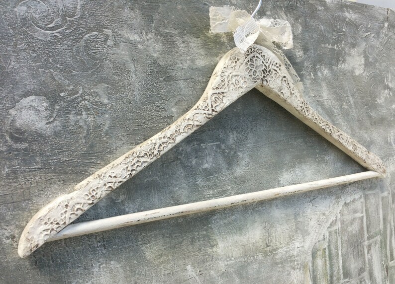Lace wedding hanger,Bride hanger,Rustic wedding hanger,Personalized wedding hanger,Ornamented Bridal Hanger,White bridal personalized gift