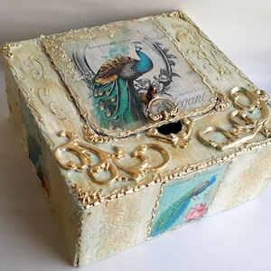 Peacock Box. Peacock Vintage Box. Peacock Wedding Box.unique - Etsy