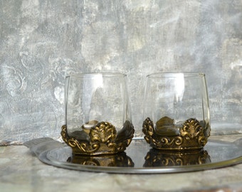 Whiskey-Gläser, Bräutigam Geschenk, 2 personalisierte Felsen Gläser, Whisky Glas Set, Trauzeugen Hochzeitsgeschenk, Geschenke für ihn, benutzerdefinierte Monogramm Gläser