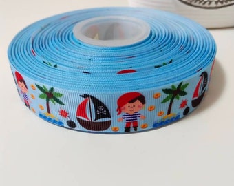 jake neverland pirates grosgrain ribbon 1/" per 1 m hair scrapbooking card making