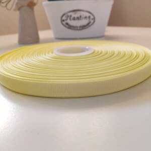 3/8 inch 9mm Grosgrain Ribbon Plain Light Yellow Craft Hair Bows Party Packaging Decor DIY Scrapbooking Accessories Embellishment