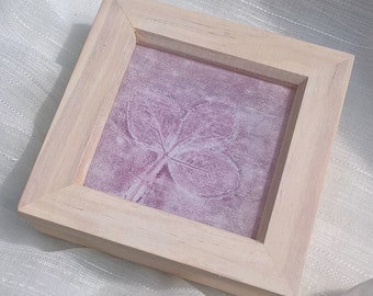 box framed fine art, monoprints 'Small Rose leaves layers' on muslin and paper, nature print handmade, unique mothers day gift, fine art UK