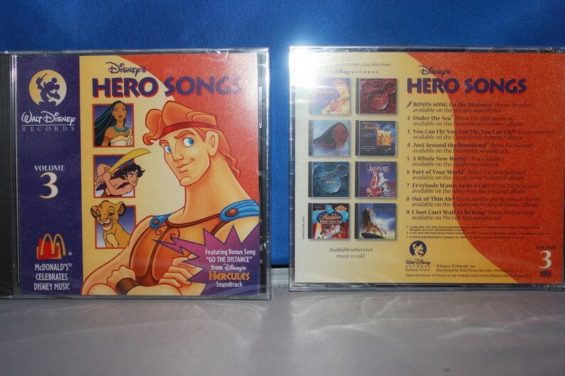 McDonalds Disneys Hero Songs Volume 3 CD 1996 Walt Disney