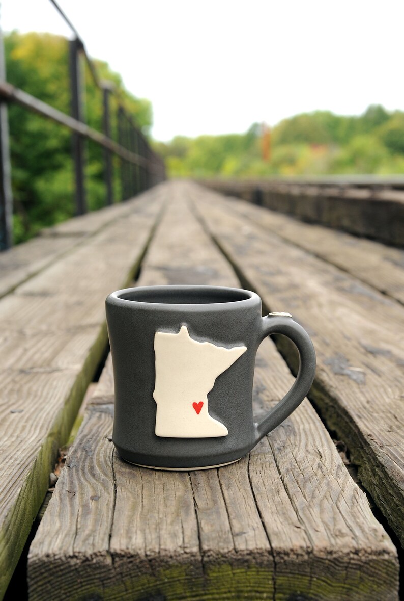 MN Mug, White w/ Heart on Twin Cities image 1