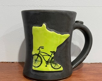 MN Mug, Bike w/ Chartreuse
