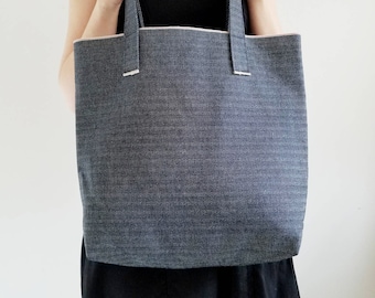 Market Tote - Denim Bag - Denim Tote Bag - Selvedge Denim - Herringbone Bag